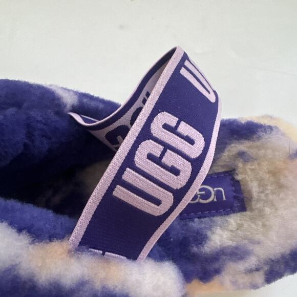 UGG RAINBOW FLUFF YEAH SLIDE Slippers Marble Multicolor Size 11 CLEAN - Picture 10 of 12